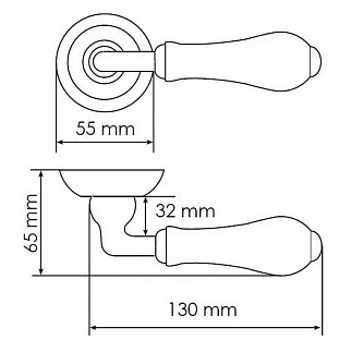 Ручка Morelli UMBERTO MH-41-Classic PG/W (золото/белый)