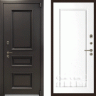 Дверь уличная с терморазрывом Айсберг-118, муар коричневый/белая шагрень