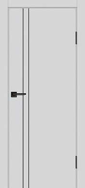 Дверь межкомнатная гладкая матовая P-20, черный молдинг (агат)