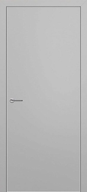 Квалитет К-7, гладкая дверь ПВХ, с алюминиевой кромкой, серый матовый