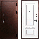Дверь входная Евро-3/Смальта-04, медный антик/белый Ral9003, патина серебро