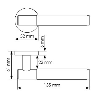 Ручка на круглой розетке Morelli MH-57-R6T MSC (матовый сатинированный хром)