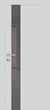 Межкомнатная дверь PX-10, гладкая матовая дверь со стеклом, кромка ALU (агат)