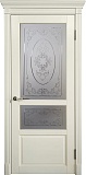 Межкомнатная дверь Мега, остекленная дверь из массива бука (эмаль шампань)