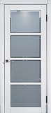 Межкомнатная дверь Кантри, остекленная дверь из массива бука, стекло с фацетом (эмаль айсберг)