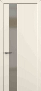 Квалитет К-3, гладкая дверь с вертикальным стеклом, пленка матовый крем