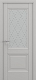 Межкомнатная дверь Классика Венеция, багет B2, дверь со стеклом (матовый серый)