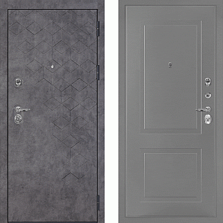 Дверь входная Тетра-126/PR-167, бетон темный/серый