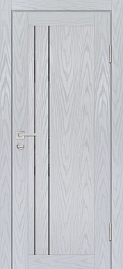 Дверь межкомнатная экошпон PSM-10, стекло лакобель серый (дуб скай серый)