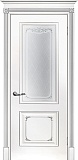 Межкомнатная дверь ДО Смальта 14 (белый RAL9003, патина серебро)