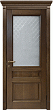 Межкомнатная дверь Империал-7, двери из массива дуба, со стеклом (орех)