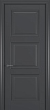 Межкомнатная дверь Гранд Прайм, глухая дверь неоклассика, эмаль темно-серая