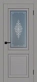 Межкомнатная дверь межкомнатная Soft Touch PST-27, стекло Кристалайз графит (серый бархат)