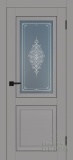 Дверь межкомнатная Soft Touch PST-27, стекло Кристалайз графит (серый бархат)